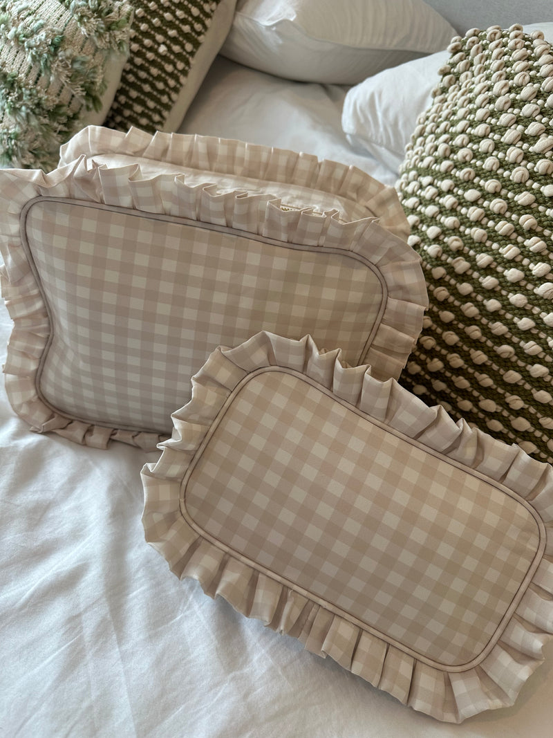Gingham Ruffle pouch - various colours