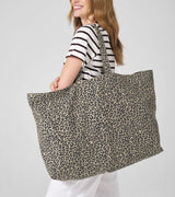 Washed Leopard Tote and matching Pouch set
