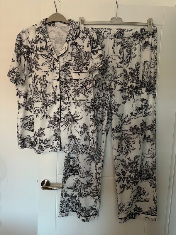 Black and White Toile Print Pyjamas