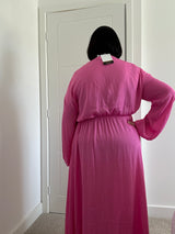 Faux Wrap Maxi Dress - PinkSz 12-18