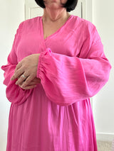 Faux Wrap Maxi Dress - PinkSz 12-18