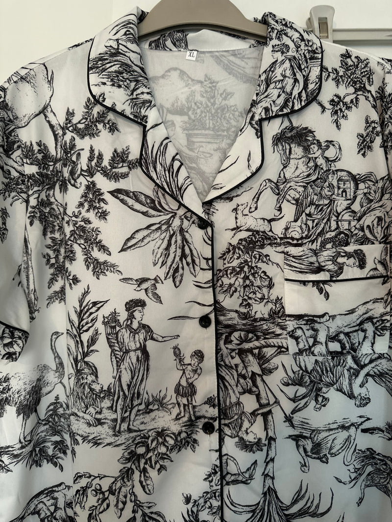 Black and White Toile Print Pyjamas