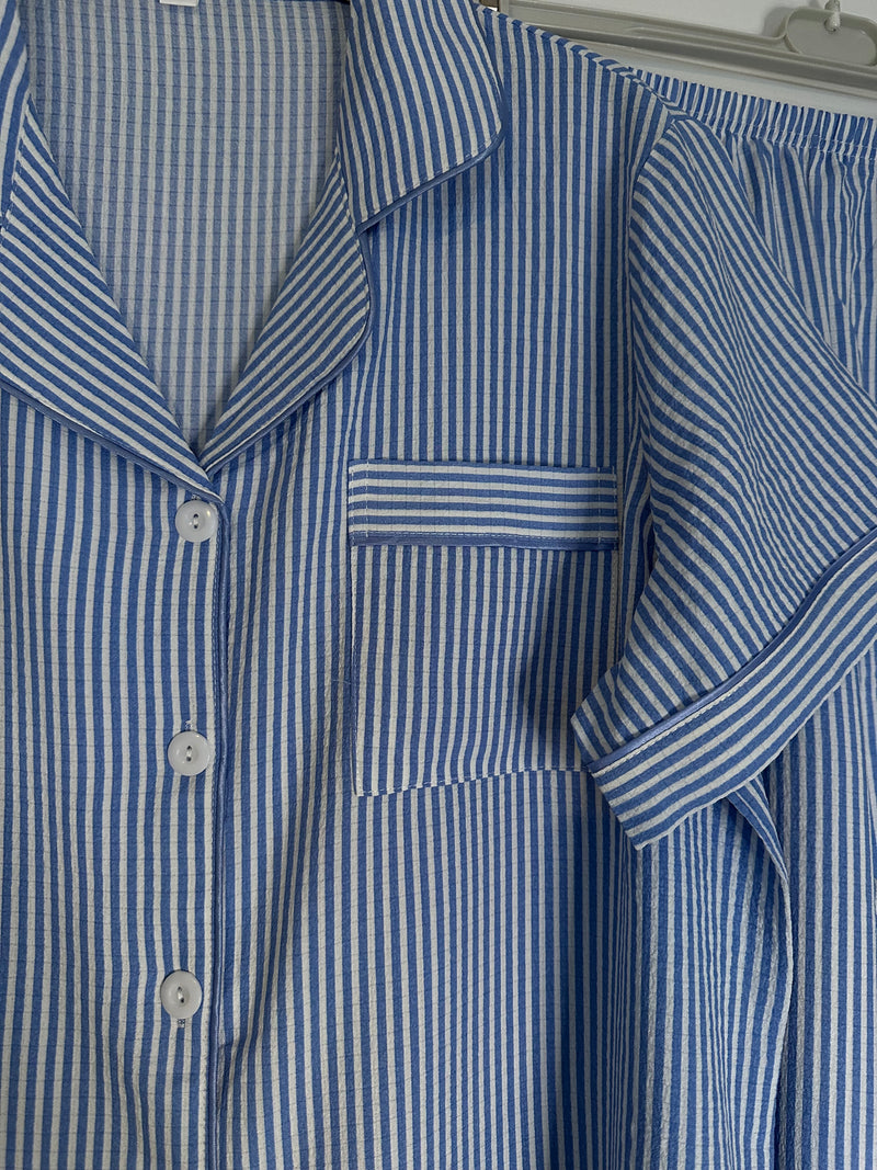 Blue Stripe short sleeve pyjamas