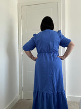 Tiered V-neck Midaxi Dress Sz 12-18