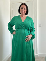Faux Wrap Maxi Dress - Green Sz 12-18