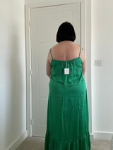 Silky Tiered Strappy Maxi Dress. Sz 12-18