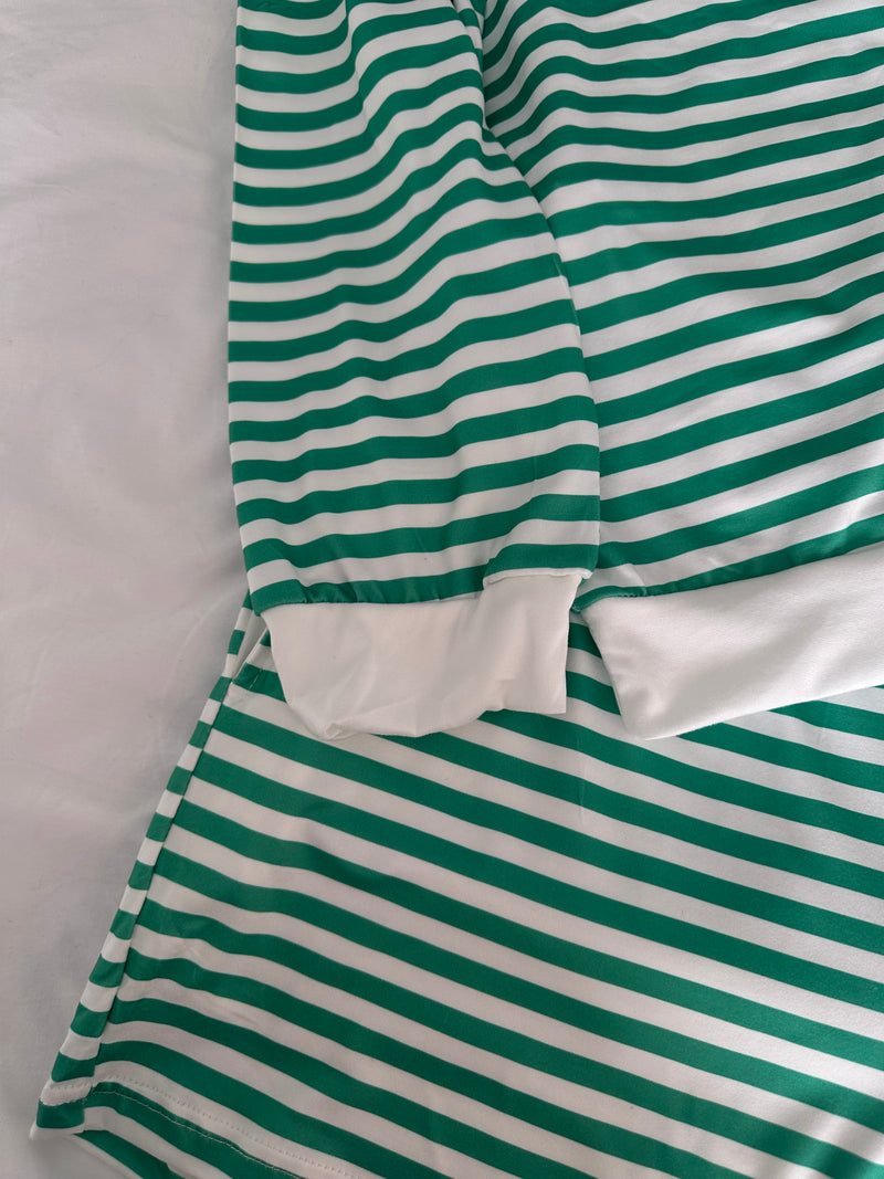 Green Stripe Sweater and Shorts Co-ord