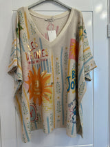 Luxury Summer Oversized V Neck Top up to size 20