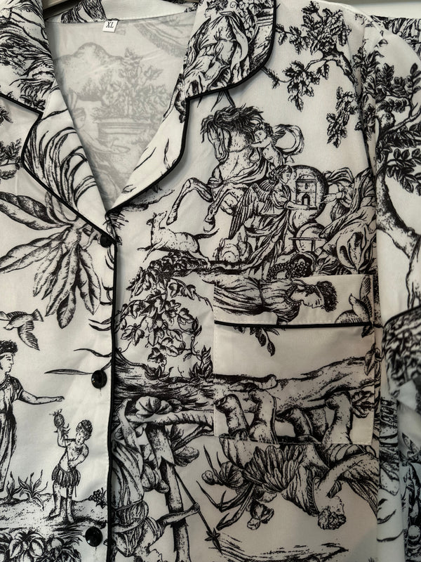 Black and White Toile Print Pyjamas