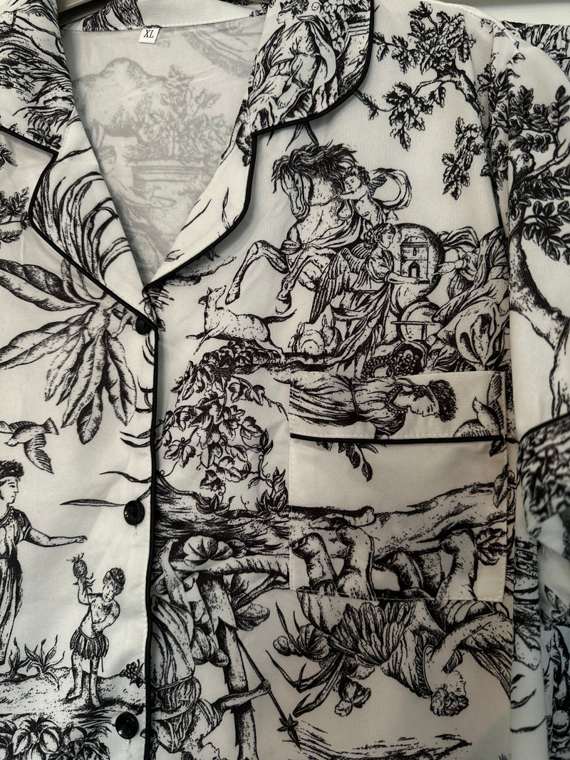 Black and White Toile Print Pyjamas