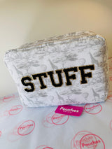 Beautiful grey toile print pouch
