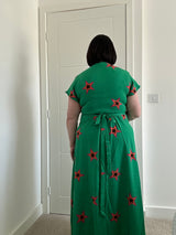 Green Star Wrap Dress