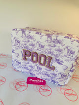 Beautiful purple toile print pouch