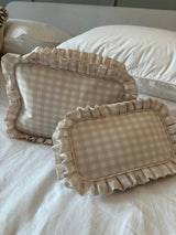Gingham Ruffle pouch - various colours