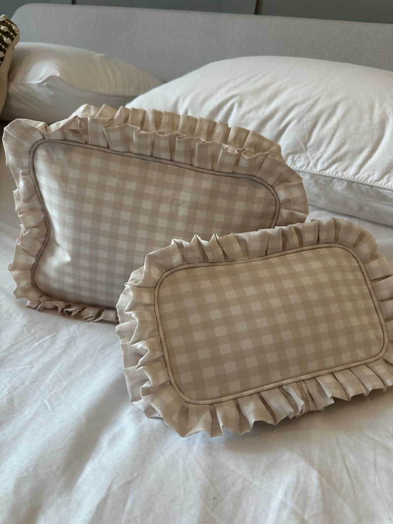 Gingham Ruffle pouch - various colours