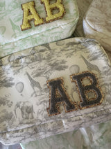 Beautiful grey toile print pouch