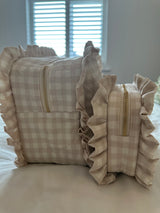 Gingham Ruffle pouch - various colours