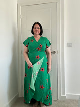 Green Star Wrap Dress