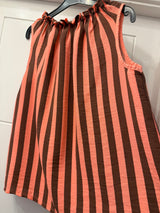 Stripe Ruffle Neck Sleeveless Top Sz 10-16