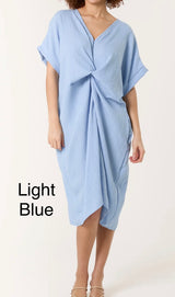 Twisted Front Crinkle Knot Dress