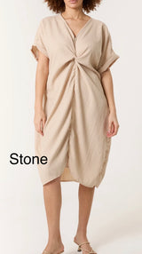 Twisted Front Crinkle Knot Dress