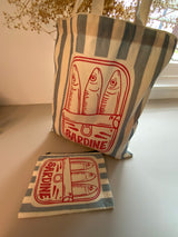 Tote & Matching Cosmetic Pouch - Blue & Pink