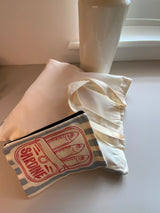 Tote & Matching Cosmetic Pouch - Blue & Pink