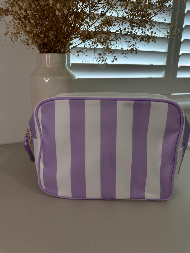 XL Stripe Nylon Pouch - Various Colours **Free personalisation**