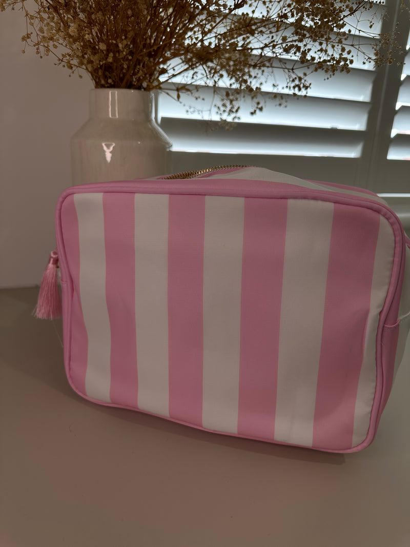 XL Stripe Nylon Pouch - Various Colours **Free personalisation**