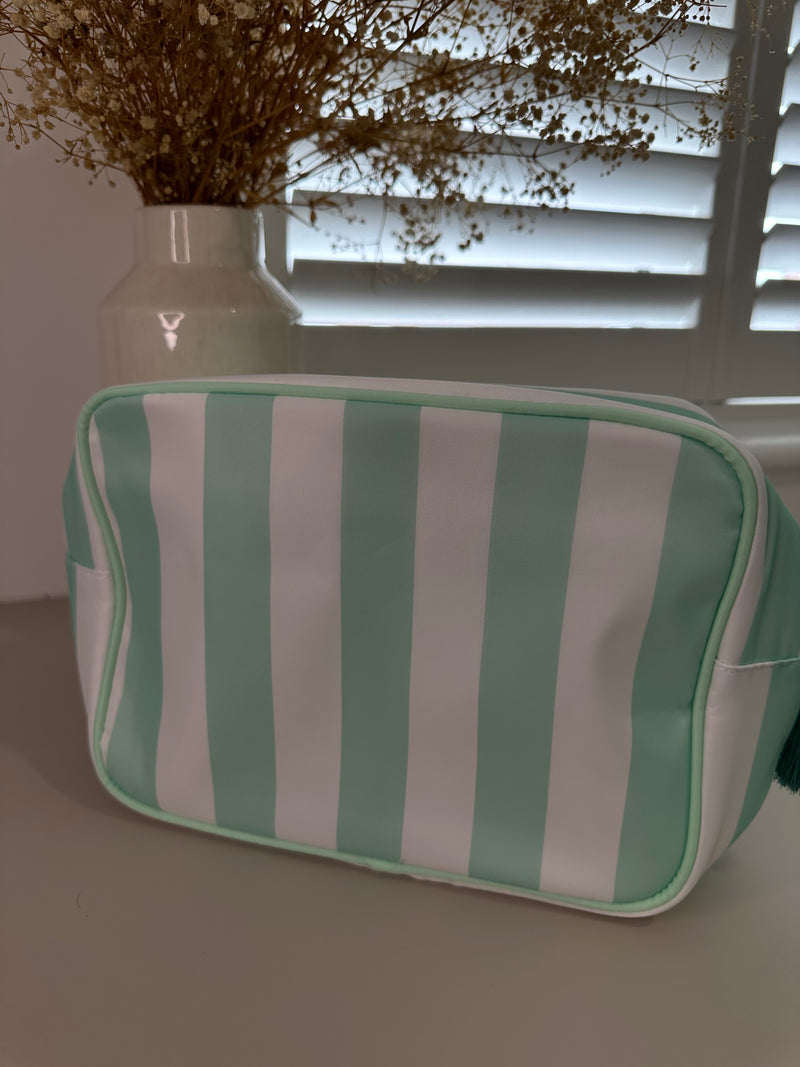 XL Stripe Nylon Pouch - Various Colours **Free personalisation**