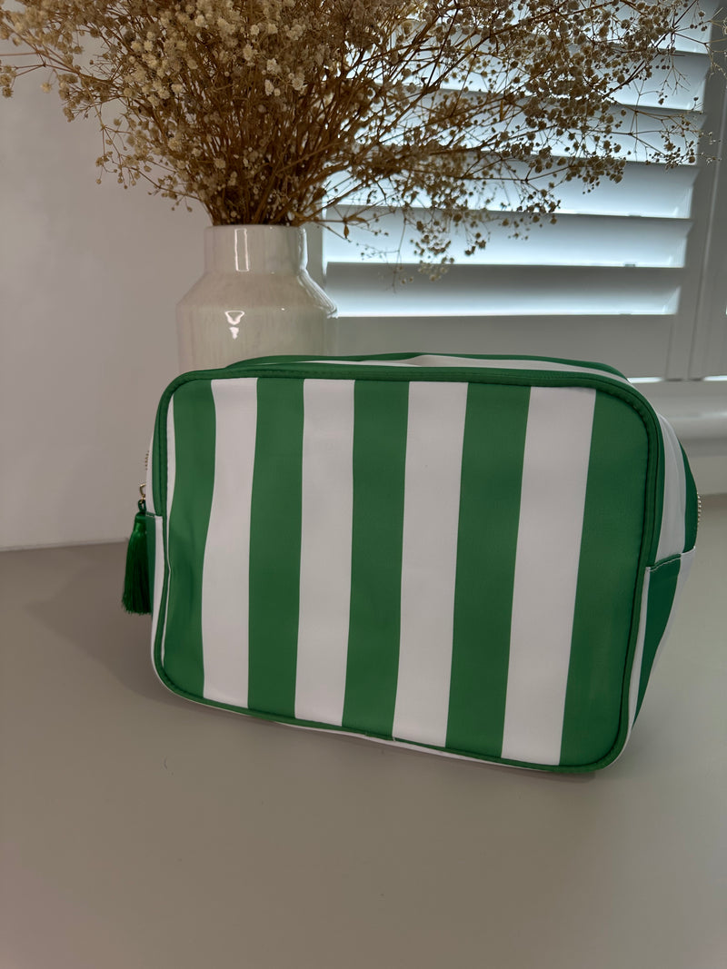 XL Stripe Nylon Pouch - Various Colours **Free personalisation**