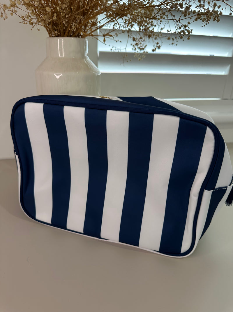 XL Stripe Nylon Pouch - Various Colours **Free personalisation**