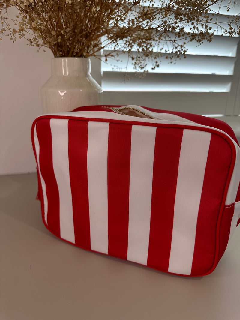 XL Stripe Nylon Pouch - Various Colours **Free personalisation**