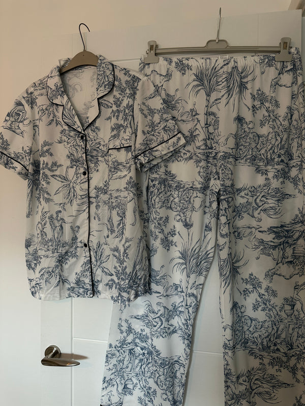 Blue and White Toile Pyjamas - various sizes