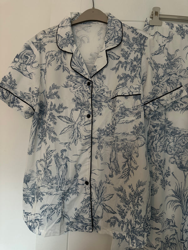 Blue and White Toile Pyjamas - various sizes