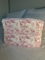 Pink Toile Chinoiserie Medium Nylon Pouch