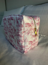 Pink Toile Chinoiserie Medium Nylon Pouch