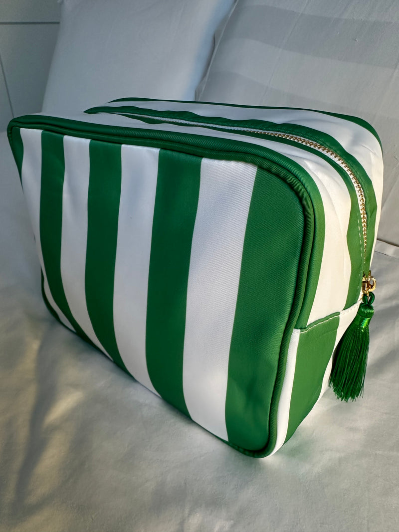 XL Stripe Nylon Pouch - Various Colours **Free personalisation**