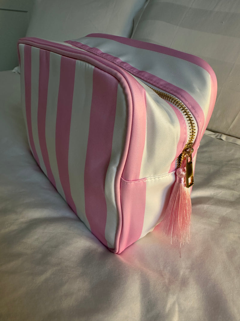 XL Stripe Nylon Pouch - Various Colours **Free personalisation**