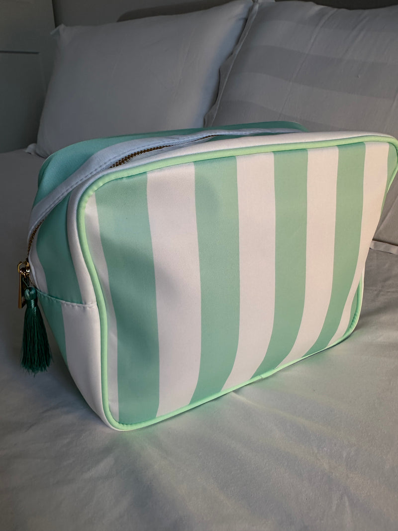 XL Stripe Nylon Pouch - Various Colours **Free personalisation**
