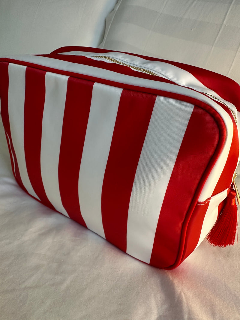 XL Stripe Nylon Pouch - Various Colours **Free personalisation**
