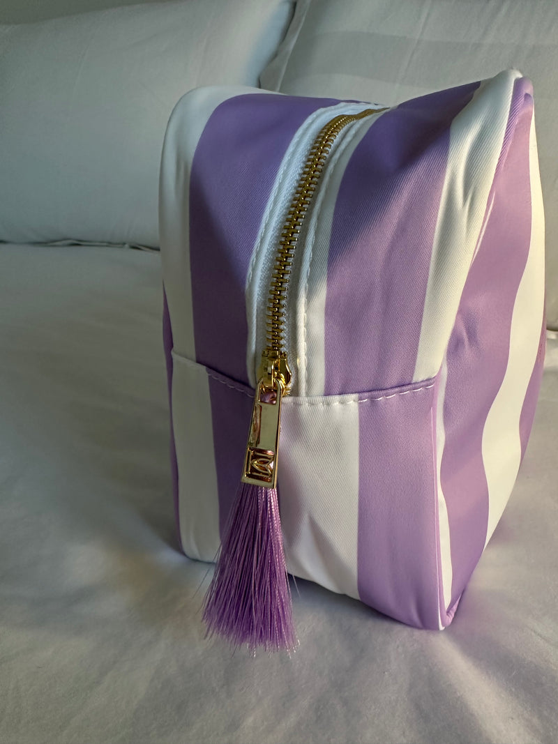XL Stripe Nylon Pouch - Various Colours **Free personalisation**