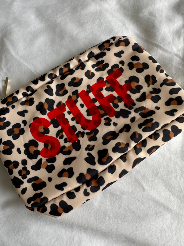 Medium Leopard Print Pouch with STUFF