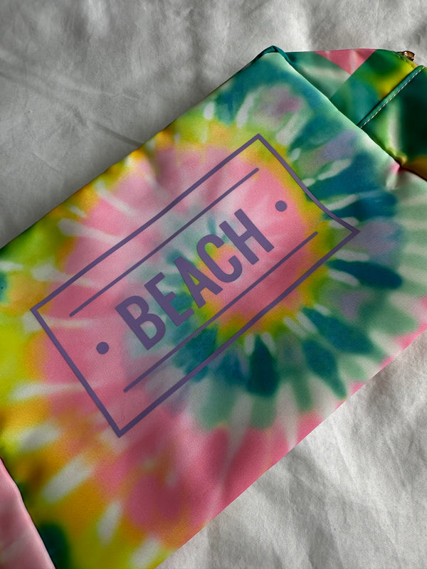 XL Tie Dye Pouch with Purple BEACH