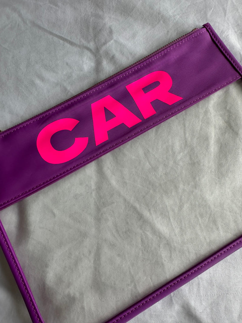 Clear Purple Pouch with Pink CAR