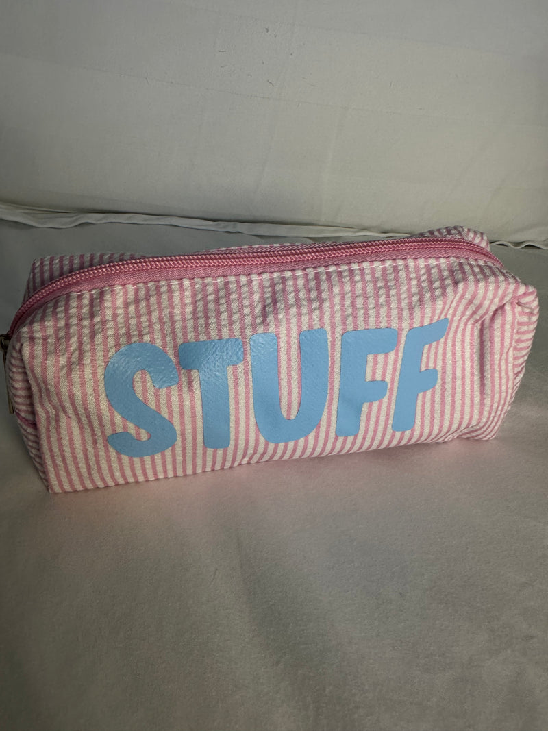 Baby Pink Pouch with Blue STUFF