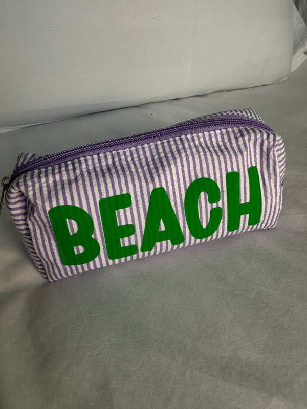 Lilac Pouch with Green BEACH