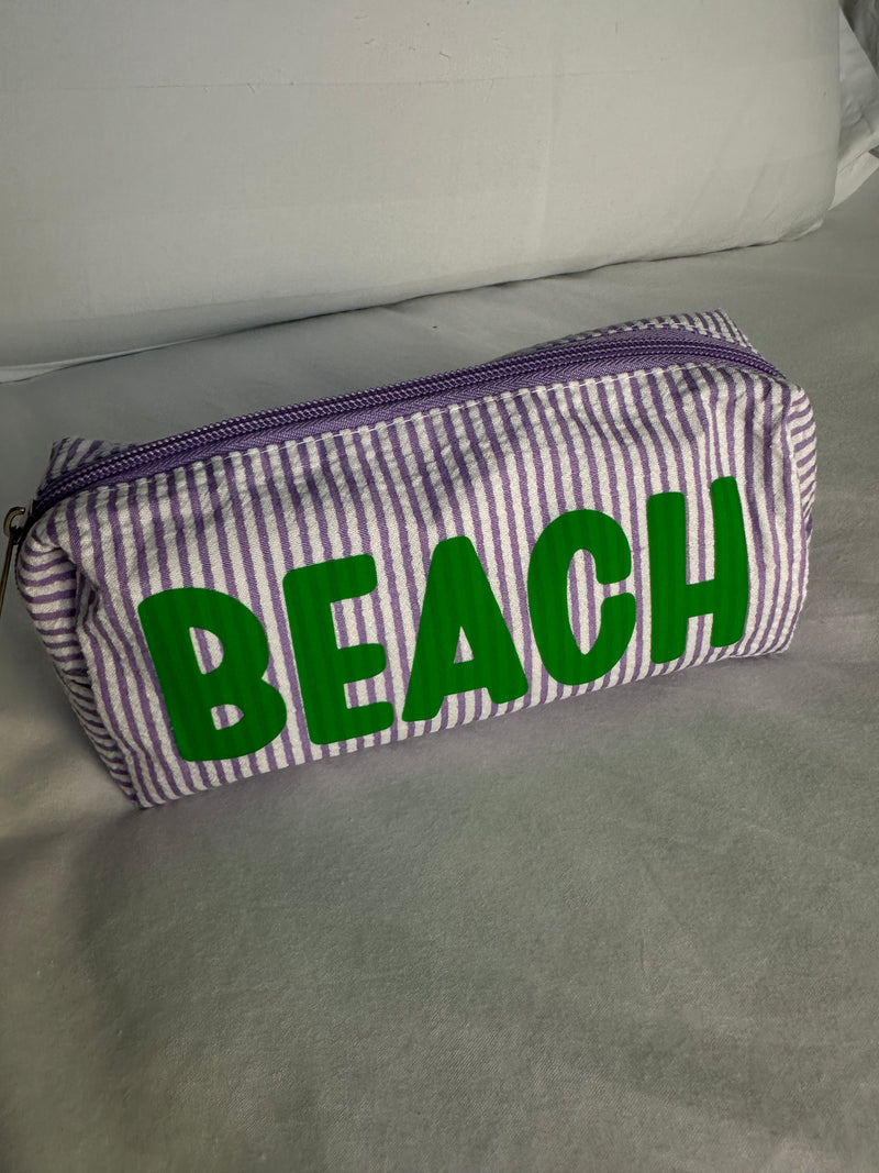 Lilac Pouch with Green BEACH