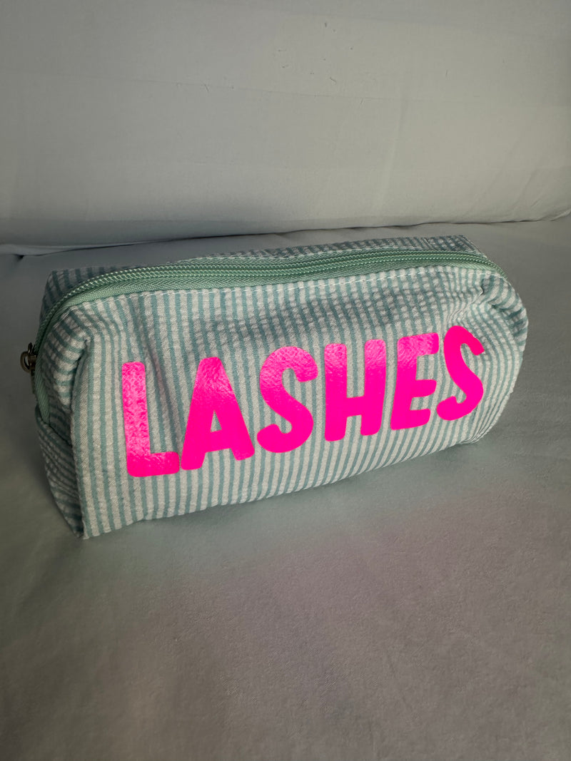 Turquoise Pouch with Hot Pink LASHES