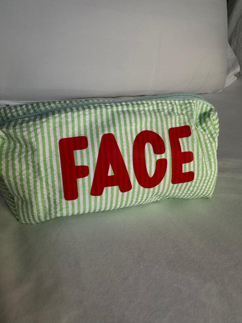Green Pouch with Red FACE